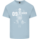 09 Motorbike Rider Biker Motorcycle Kids T-Shirt Childrens Light Blue