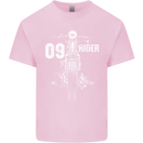 09 Motorbike Rider Biker Motorcycle Kids T-Shirt Childrens Light Pink