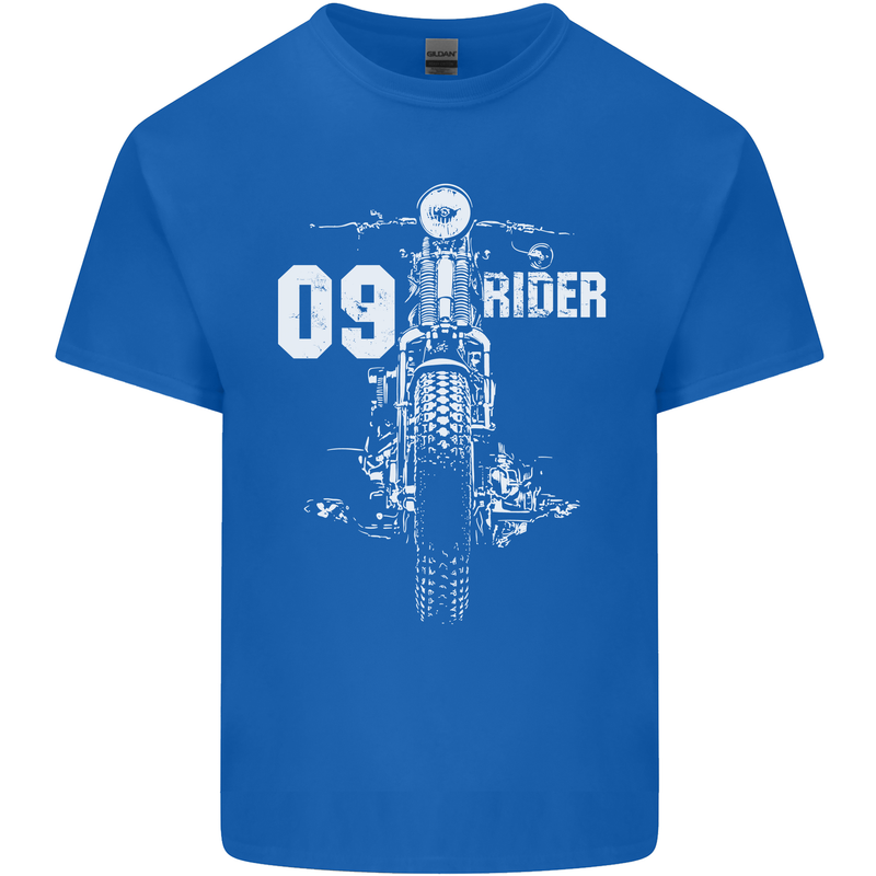 09 Motorbike Rider Biker Motorcycle Kids T-Shirt Childrens Royal Blue