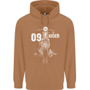 09 Motorbike Rider Biker Motorcycle Mens 80% Cotton Hoodie Caramel Latte