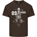 09 Motorbike Rider Biker Motorcycle Mens Cotton T-Shirt Tee Top Dark Chocolate