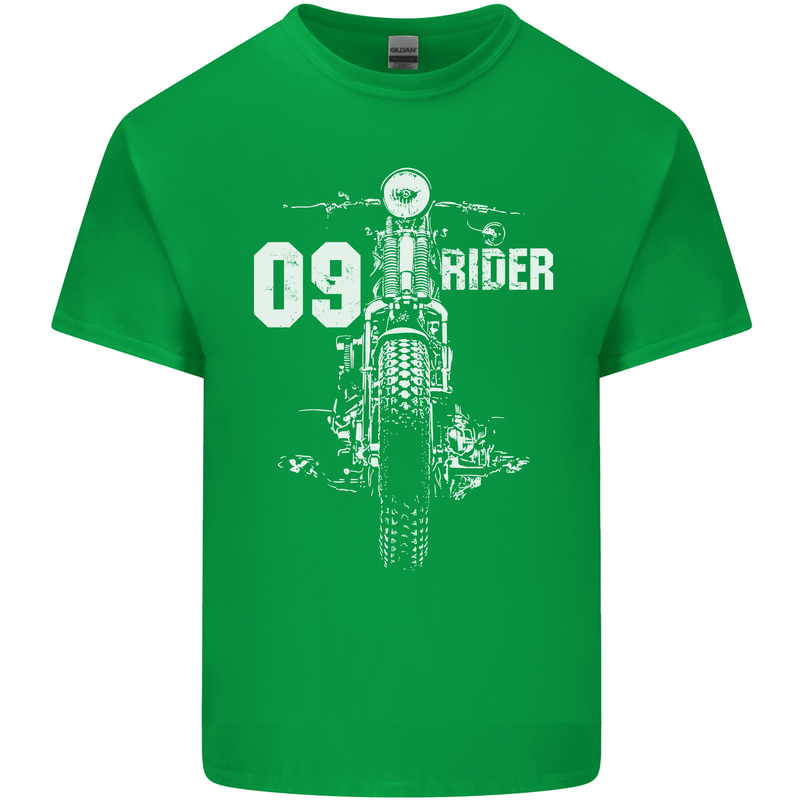09 Motorbike Rider Biker Motorcycle Mens Cotton T-Shirt Tee Top Irish Green
