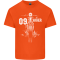 09 Motorbike Rider Biker Motorcycle Mens Cotton T-Shirt Tee Top Orange