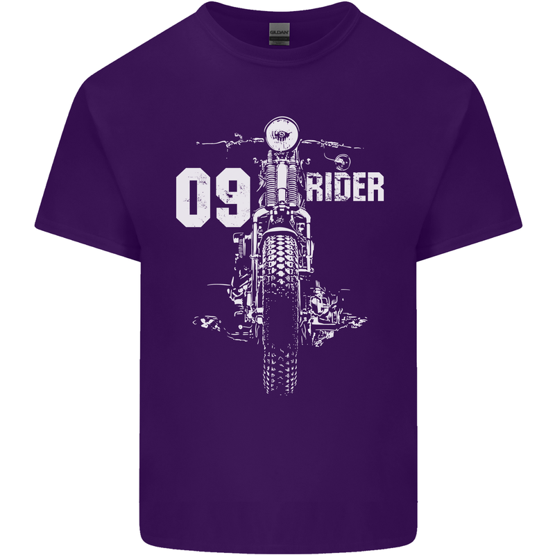 09 Motorbike Rider Biker Motorcycle Mens Cotton T-Shirt Tee Top Purple