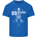 09 Motorbike Rider Biker Motorcycle Mens Cotton T-Shirt Tee Top Royal Blue