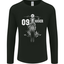 09 Motorbike Rider Biker Motorcycle Mens Long Sleeve T-Shirt Black