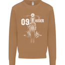 09 Motorbike Rider Biker Motorcycle Mens Sweatshirt Jumper Caramel Latte