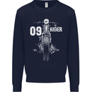 09 Motorbike Rider Biker Motorcycle Mens Sweatshirt Jumper Navy Blue