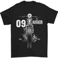 09 Motorbike Rider Biker Motorcycle Mens T-Shirt Cotton Gildan Black