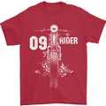 09 Motorbike Rider Biker Motorcycle Mens T-Shirt Cotton Gildan Red