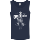 09 Motorbike Rider Biker Motorcycle Mens Vest Tank Top Navy Blue