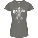09 Motorbike Rider Biker Motorcycle Womens Petite Cut T-Shirt Charcoal