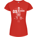 09 Motorbike Rider Biker Motorcycle Womens Petite Cut T-Shirt Red