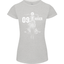 09 Motorbike Rider Biker Motorcycle Womens Petite Cut T-Shirt Sports Grey