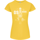 09 Motorbike Rider Biker Motorcycle Womens Petite Cut T-Shirt Yellow