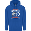 10 Year Wedding Anniversary 10th Rugby Mens 80% Cotton Hoodie Royal Blue