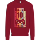 10th Birthday 10 Year Old Level Up Gamming Kids Sweatshirt Jumper Red