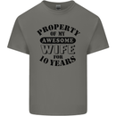 10th Wedding Anniversary 10 Year Funny Wife Mens Cotton T-Shirt Tee Top Charcoal