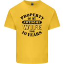 10th Wedding Anniversary 10 Year Funny Wife Mens Cotton T-Shirt Tee Top Yellow