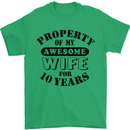 10th Wedding Anniversary 10 Year Funny Wife Mens T-Shirt 100% Cotton Irish Green