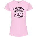 10th Wedding Anniversary 10 Year Funny Wife Womens Petite Cut T-Shirt Light Pink