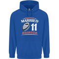 11 Year Wedding Anniversary 11th Rugby Mens 80% Cotton Hoodie Royal Blue