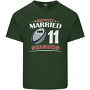 11 Year Wedding Anniversary 11th Rugby Mens Cotton T-Shirt Tee Top Forest Green