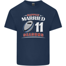 11 Year Wedding Anniversary 11th Rugby Mens Cotton T-Shirt Tee Top Navy Blue