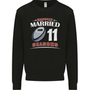 11 Year Wedding Anniversary 11th Rugby Mens Sweatshirt Jumper Black