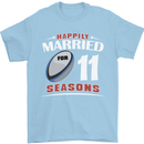 11 Year Wedding Anniversary 11th Rugby Mens T-Shirt 100% Cotton Light Blue