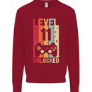 11th Birthday 11 Year Old Level Up Gamming Kids Sweatshirt Jumper Red