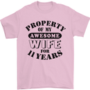 11th Wedding Anniversary 11 Year Funny Wife Mens T-Shirt 100% Cotton Light Pink