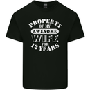 12 Year Wedding Anniversary 12th Funny Wife Mens Cotton T-Shirt Tee Top Black