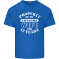 12 Year Wedding Anniversary 12th Funny Wife Mens Cotton T-Shirt Tee Top Royal Blue