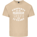 12 Year Wedding Anniversary 12th Funny Wife Mens Cotton T-Shirt Tee Top Sand