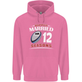 12 Year Wedding Anniversary 12th Rugby Mens 80% Cotton Hoodie Azelea