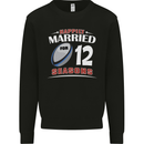 12 Year Wedding Anniversary 12th Rugby Mens Sweatshirt Jumper Black