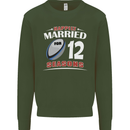 12 Year Wedding Anniversary 12th Rugby Mens Sweatshirt Jumper Forest Green