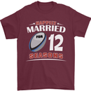 12 Year Wedding Anniversary 12th Rugby Mens T-Shirt 100% Cotton Maroon
