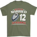 12 Year Wedding Anniversary 12th Rugby Mens T-Shirt 100% Cotton Military Green