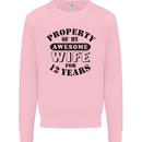 12th Wedding Anniversary 12 Year Funny Wife Mens Sweatshirt Jumper Light Pink