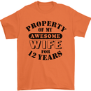 12th Wedding Anniversary 12 Year Funny Wife Mens T-Shirt 100% Cotton Orange