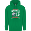 13 Year Wedding Anniversary 13th Rugby Mens 80% Cotton Hoodie Irish Green
