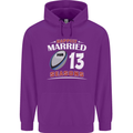 13 Year Wedding Anniversary 13th Rugby Mens 80% Cotton Hoodie Purple