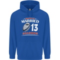 13 Year Wedding Anniversary 13th Rugby Mens 80% Cotton Hoodie Royal Blue