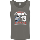 13 Year Wedding Anniversary 13th Rugby Mens Vest Tank Top Charcoal