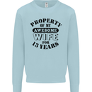 13th Wedding Anniversary 13 Year Funny Wife Mens Sweatshirt Jumper Light Blue