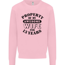 13th Wedding Anniversary 13 Year Funny Wife Mens Sweatshirt Jumper Light Pink