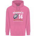 14 Year Wedding Anniversary 14th Rugby Mens 80% Cotton Hoodie Azelea