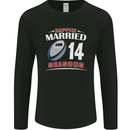 14 Year Wedding Anniversary 14th Rugby Mens Long Sleeve T-Shirt Black